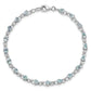 7 Inch Sterling Silver Rhodium-Plated Aquamarine And Diamond Bracelet