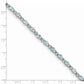 7 Inch Sterling Silver Rhodium-Plated Aquamarine And Diamond Bracelet