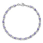 7 Inch Sterling Silver Rhodium-Plated Tanzanite And Diamond Bracelet