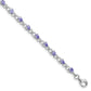 7 Inch Sterling Silver Rhodium-Plated Tanzanite And Diamond Bracelet