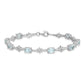 7 Inch Sterling Silver Rhodium-Plated Aquamarine And Diamond Bracelet