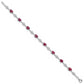 7 Inch Sterling Silver Rhodium-Plated Composite Ruby And Diamond Bracelet