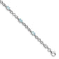 7 Inch Sterling Silver Rhodium-Plated Aquamarine And Diamond Bracelet