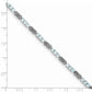 7 Inch Sterling Silver Rhodium-Plated Aquamarine And Diamond Bracelet