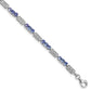 7 Inch Sterling Silver Rhodium-Plated Tanzanite And Diamond Bracelet