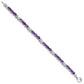 7 Inch Sterling Silver Rhodium-Plated Amethyst Bracelet