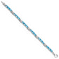 7 Inch Sterling Silver Rhodium-Plated Blue Topaz Bracelet