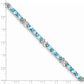 7 Inch Sterling Silver Rhodium-Plated Blue Topaz Bracelet