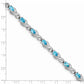 7 Inch Sterling Silver Rhodium-Plated Blue Topaz Bracelet