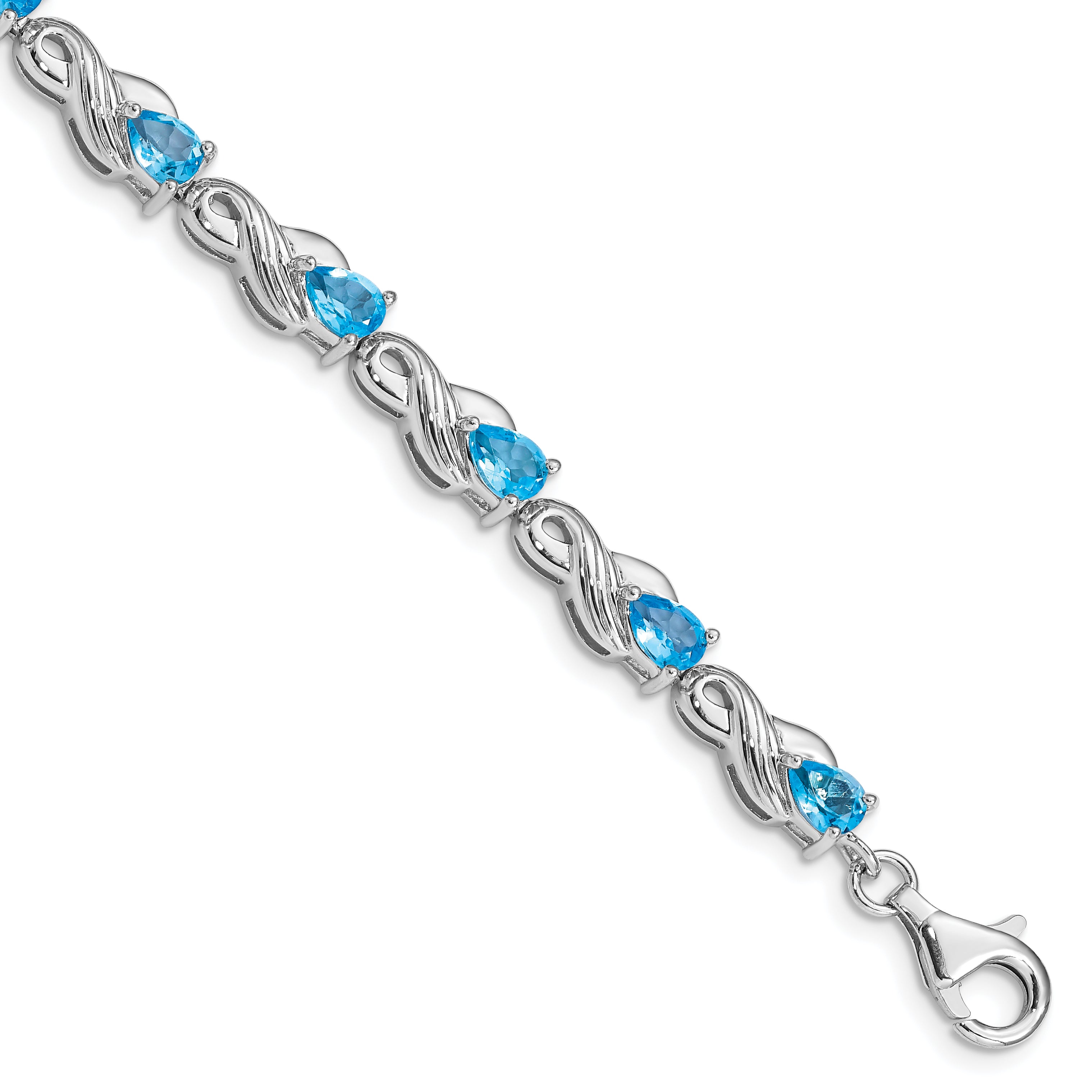 Stunning 925 Sterling Silver Blue Topaz shops Bracelet