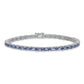 7 Inch Sterling Silver Rhodium-Plated Tanzanite Bracelet