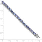 7 Inch Sterling Silver Rhodium-Plated Tanzanite Bracelet