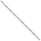 7 Inch Sterling Silver Rhodium-Plated Blue Topaz Figure 8 Bracelet