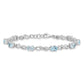 7 Inch Sterling Silver Rhodium-Plated Blue Topaz Figure 8 Bracelet