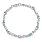 7 Inch Sterling Silver Rhodium-Plated Blue Topaz Figure 8 Bracelet