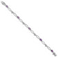 7 Inch Sterling Silver Rhodium-Plated Diamond & Amethyst Oval D/C Bracelet