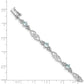 7 Inch Sterling Silver Rhodium-Plated Diamond Aquamarine Bracelet