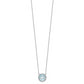 Sterling Silver Rhodium-Plated Blue Topaz W/1.5In Ext 18In Necklace