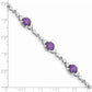 Sterling Silver Rhodium-Plated Amethyst & Diamond Tennis Bracelet