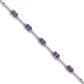 Sterling Silver Rhodium-Plated Amethyst & Diamond Tennis Bracelet