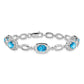 Sterling Silver Rhodium-Plated Light Swiss Blue Topaz Link Bracelet