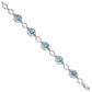 Sterling Silver Rhodium-Plated Lt. Swiss Blue Topaz Open Link Bracelet