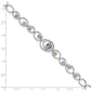 Sterling Silver Rhodium-Plated W/Peridot, Blue Topaz &Amethyst Bracelet