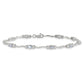 Sterling Silver Stering Rhodium-Plated Polished Tanzanite 7.5 Inch Bracelet