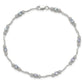 Sterling Silver Stering Rhodium-Plated Polished Tanzanite 7.5 Inch Bracelet