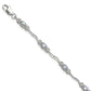 Sterling Silver Stering Rhodium-Plated Polished Tanzanite 7.5 Inch Bracelet