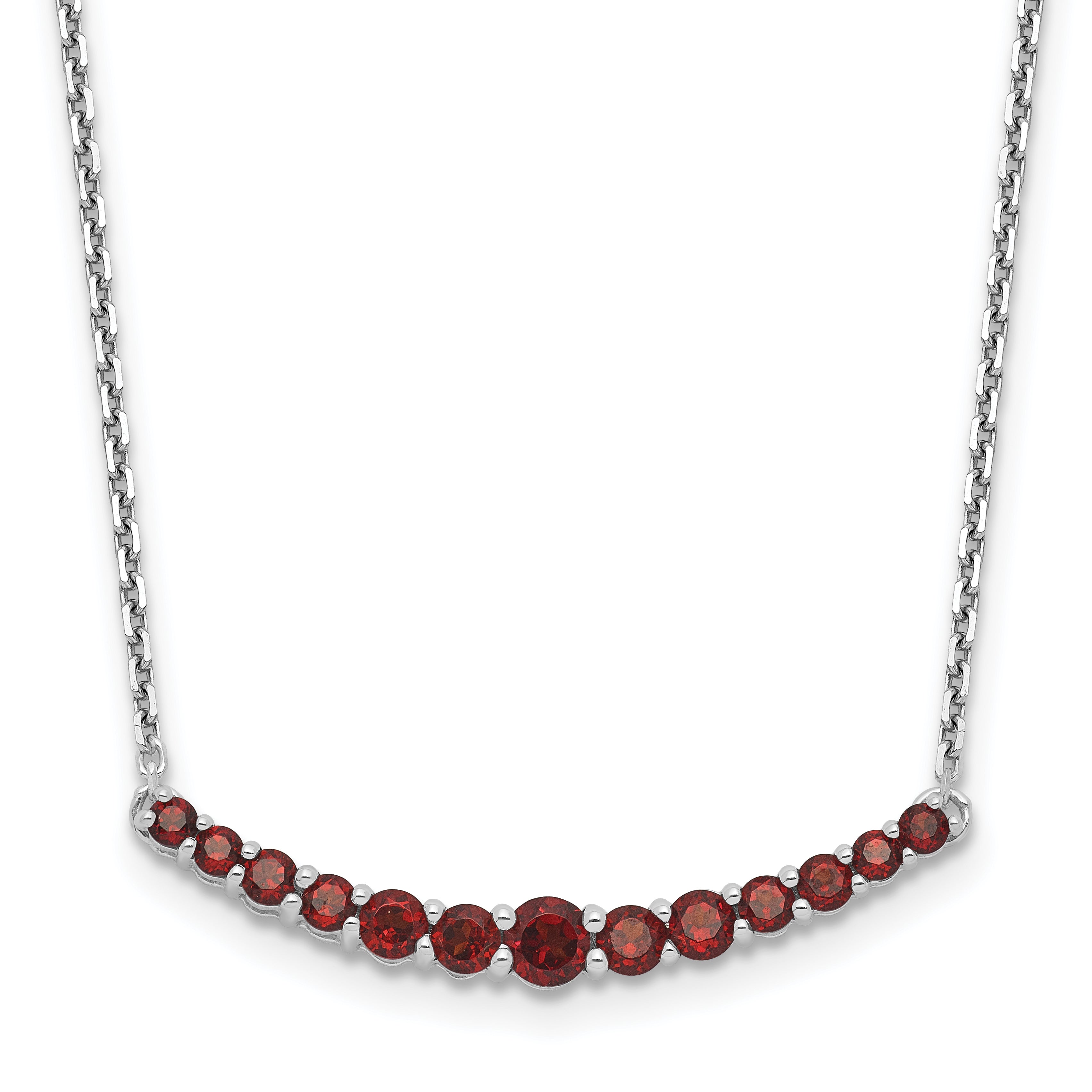 Stunning 925 Sterling Silver sold Garnet Necklace