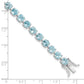 7 Inch Sterling Silver Rhodium-Plated Polished 5mm Blue Topaz Bracelet