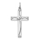 Sterling Silver Rhodium-Plated Laser Designed Cross Pendant