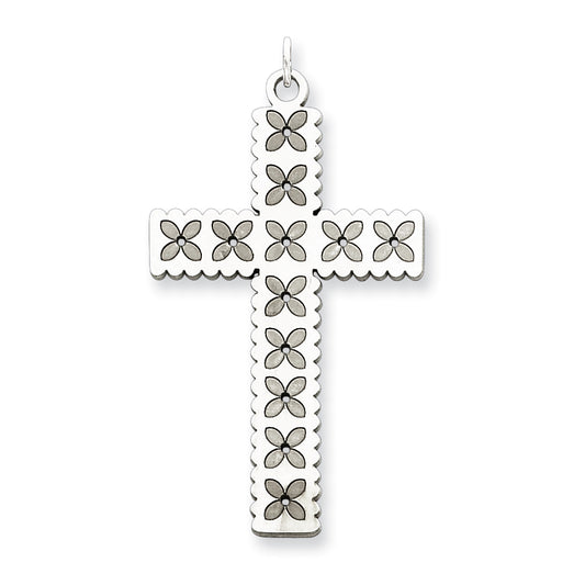 Sterling Silver Laser Designed Cross Pendant