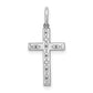 Sterling Silver Rhodium-Plated Laser Designed Cross Pendant