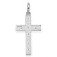 Sterling Silver Rhodium-Plated Laser Designed Cross Pendant