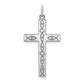 Sterling Silver Rhodium-Plated Laser Designed Cross Pendant