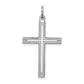 Sterling Silver Rhodium-Plated Laser Designed Cross Pendant