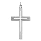 Sterling Silver Rhodium-Plated Laser Designed Cross Pendant