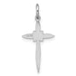 Sterling Silver Rhodium-Plated Laser Designed Cross Pendant