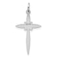 Sterling Silver Rhodium-Plated Laser Designed Cross Pendant