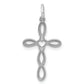 Sterling Silver Rhodium-Plated Laser Designed Cross Pendant