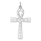 Sterling Silver Rhodium-Plated Laser Designed Cross Pendant