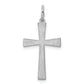 Sterling Silver Rhodium-Plated Laser Designed Cross Pendant