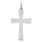 Sterling Silver Rhodium-Plated Laser Designed Cross Pendant