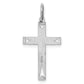 Sterling Silver Rhodium-Plated Laser Designed Cross Pendant