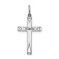 Sterling Silver Rhodium-Plated Laser Designed Cross Pendant