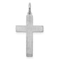 Sterling Silver Rhodium-Plated Laser Designed Cross Pendant