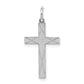 Sterling Silver Rhodium-Plated Laser Designed Cross Pendant