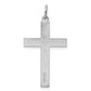 Sterling Silver Rhodium-Plated Laser Designed Cross Pendant